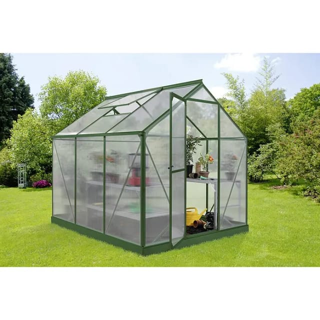 VITAVIA Gewächshaus »Eos«, 4,6 m², Kunststoff/Aluminium, winterfest - gruen