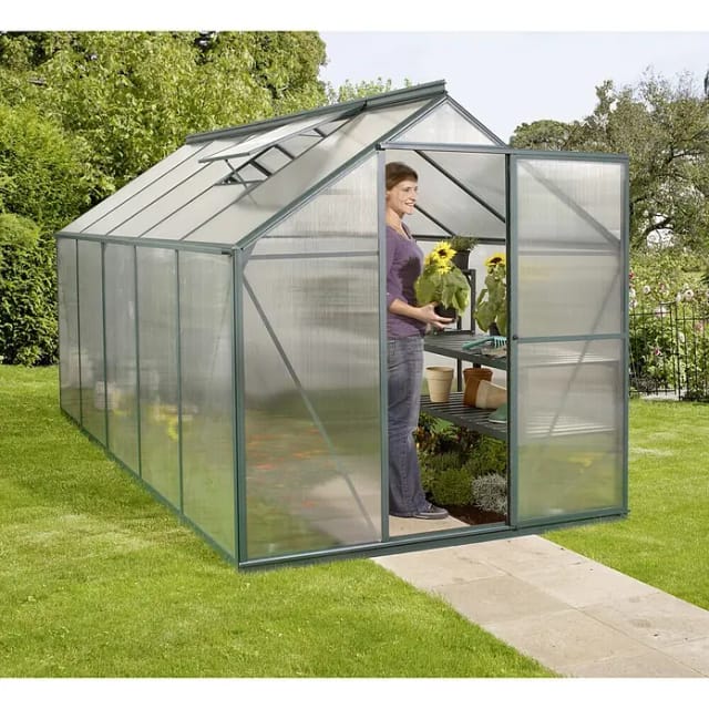 VITAVIA Gewächshaus »Eos«, 7,5 m², Kunststoff/Aluminium, winterfest - gruen