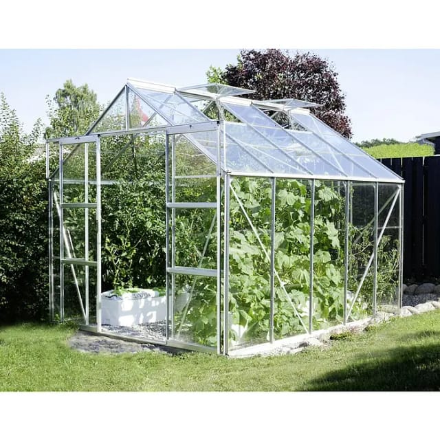 VITAVIA Gewächshaus »Uranus 8300«, 8,3 m², Aluminium/Glas, winterfest - silberfarben