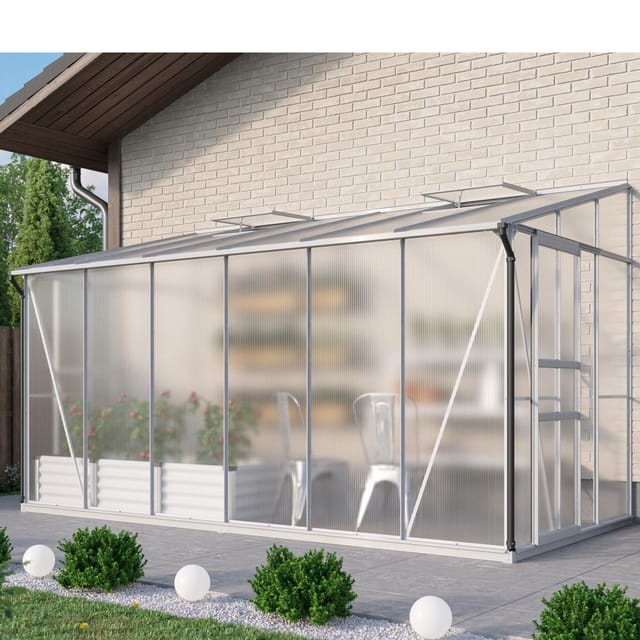 VITAVIA Gewächshaus »Osiris«, 7,8 m², Kunststoff/Aluminium, winterfest - silberfarben