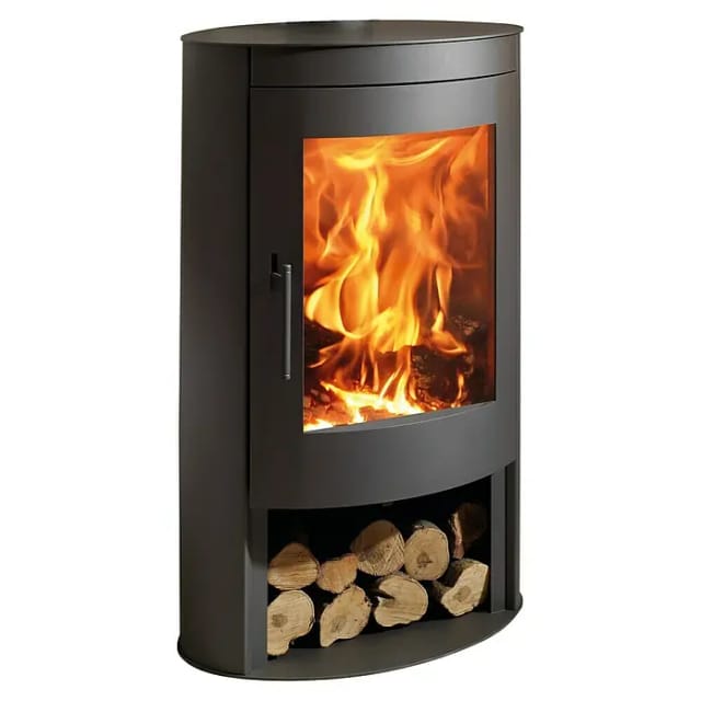 PANADERO Kaminofen » Oval«, schwarzmetallic, Stahl, 8,7 kW