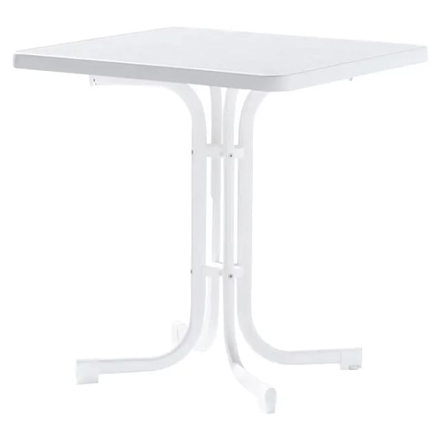 SIEGER Gartentisch, mit Mecalit-pro-Tischplatte, BxTxH: 70 x 70 x 72 cm - weiss