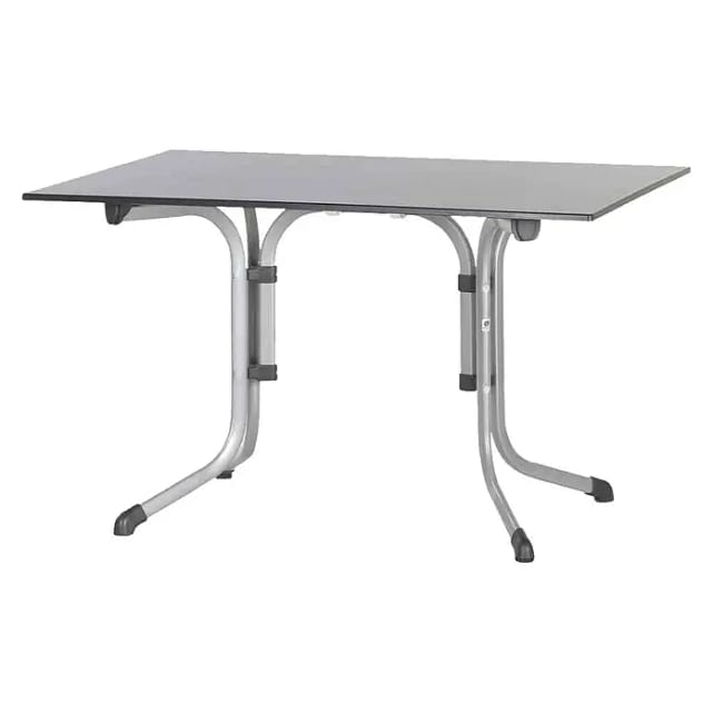 SIEGER Klapptisch, mit Vivodur-Tischplatte, BxTxH: 120 x 80 x 73 cm - silberfarben