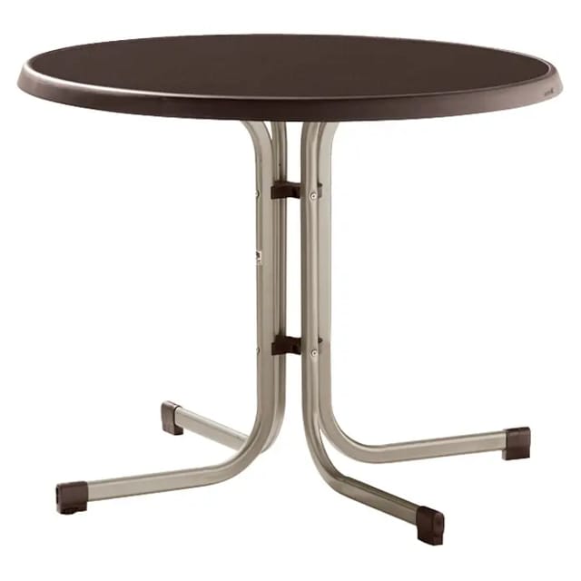 SIEGER Gartentisch, ØxH: 86 x 72 cm, Tischplatte: Mecalit-pro - braun