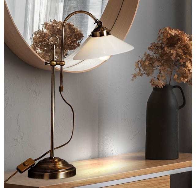 GLOBO LIGHTING Tischleuchte »LANDLIFE«, Höhe: 55 cm, 40 W, Metall matt, messingfarben - braun