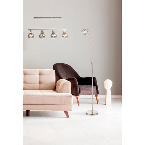 GLOBO LIGHTING Hängeleuchte »ROMAN«, nickelfarben, inkl. Leuchtmittel, Breite: 8,5 cm - grau
