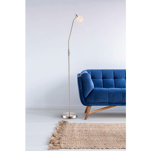 GLOBO LIGHTING Stehleuchte »ELLIOTT«, Höhe: 145 cm, 5 W, Metall matt, nickelfarben - silberfarben
