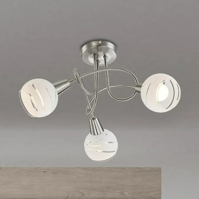 GLOBO LIGHTING Deckenleuchte »Elliott«, nickelfarben, inkl. Leuchtmittel, Breite: 39 cm - grau