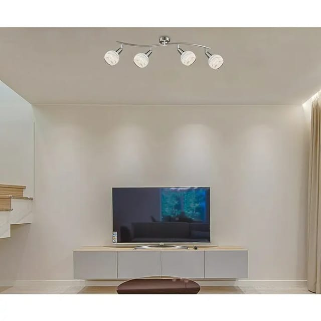 GLOBO LIGHTING Deckenleuchte »ELLIOTT«, nickelfarben, inkl. Leuchtmittel, Breite: 30 cm - grau