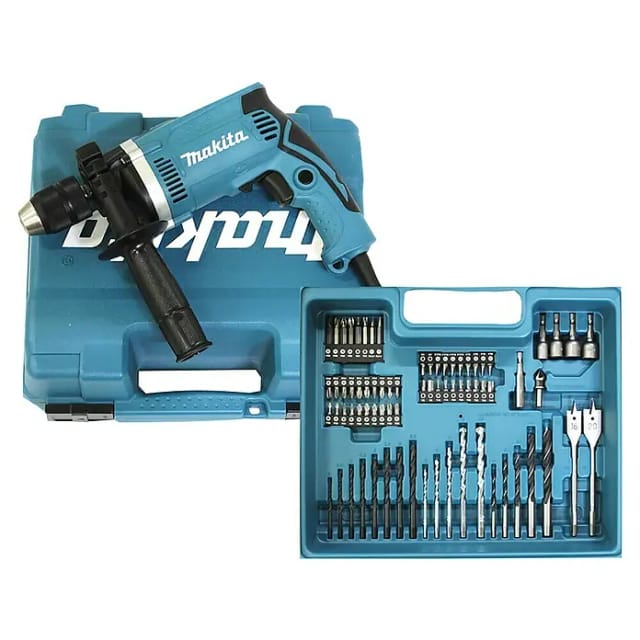 MAKITA Schlagbohrmaschine »HP1631KX3«, inkl. 74-tlg. Zubehörset, 710 W, max. Drehzahl: 3200 U/min - schwarz