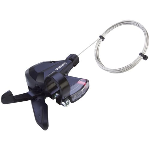 SHIMANO Schalthebel, 3-fach mit Ganganzeige, schwarz