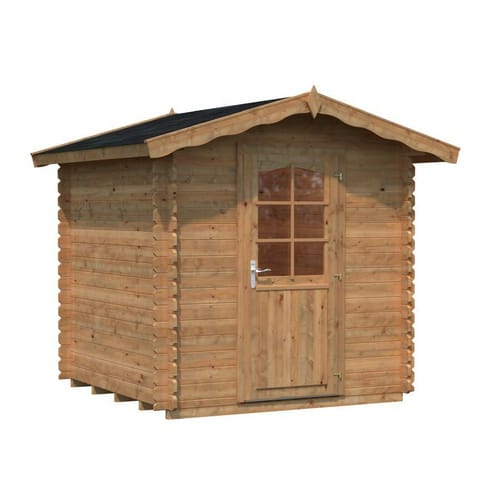 PALMAKO Blockbohlenhaus »Vivian«, Holz, BxHxT: 254 x 222 x 200 cm (Außenmaße inkl. Dachüberstand) - braun