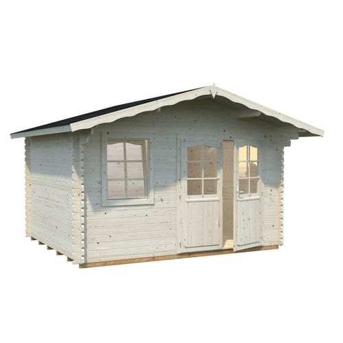 PALMAKO Blockbohlenhaus »Emma«, Holz, BxHxT: 426 x 257 x 300 cm (Außenmaße inkl. Dachüberstand) - braun