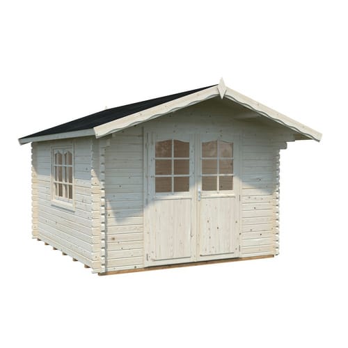 PALMAKO Blockbohlenhaus »Sally«, Holz, BxHxT: 362 x 263 x 360 cm (Außenmaße inkl. Dachüberstand) - braun