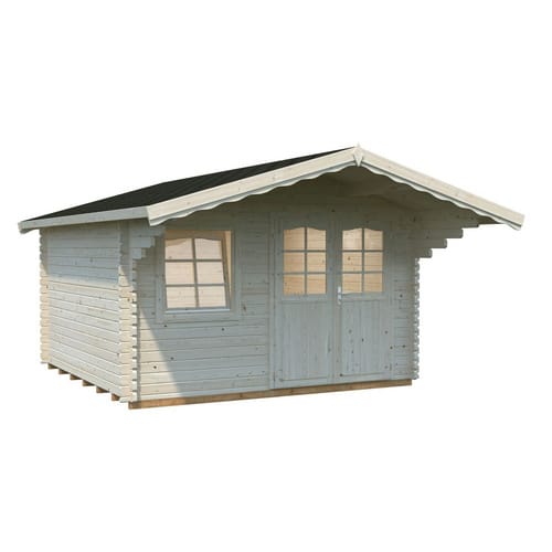 PALMAKO Blockbohlenhaus »Sally«, Holz, BxHxT: 426 x 256 x 360 cm (Außenmaße inkl. Dachüberstand) - braun