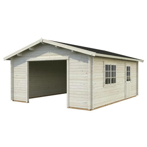 PALMAKO Blockbohlen-Garage, BxT: 540 x 540 cm (Außenmaße), Holz - beige