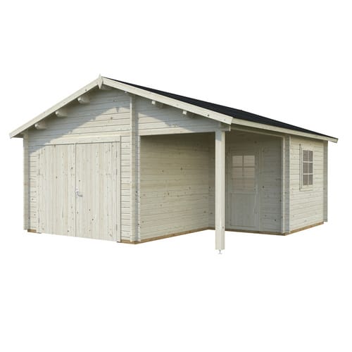 PALMAKO Blockbohlen-Garage, BxT: 510 x 550 cm (Außenmaße), Holz - transparent