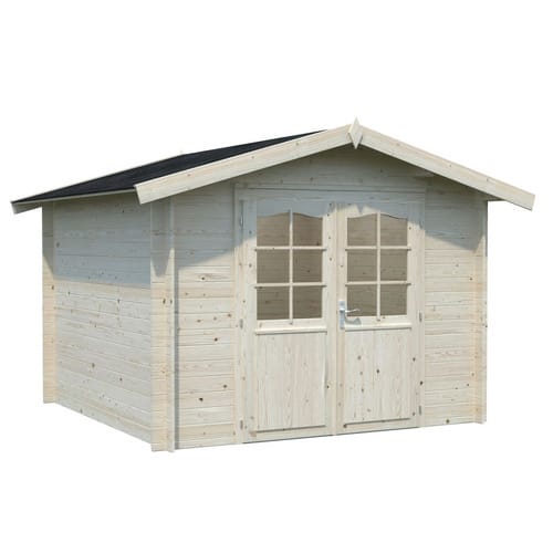 PALMAKO Blockbohlenhaus »Lotta«, Holz, BxHxT: 340 x 234 x 276 cm (Außenmaße inkl. Dachüberstand) - braun