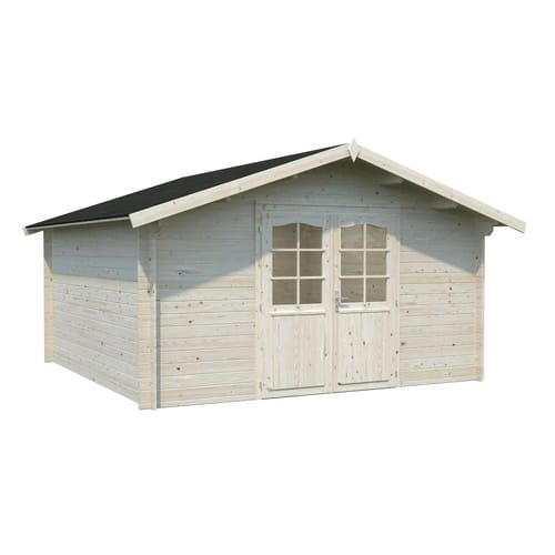 PALMAKO Blockbohlenhaus »Lotta«, Holz, BxHxT: 422 x 245 x 380 cm (Außenmaße inkl. Dachüberstand) - braun