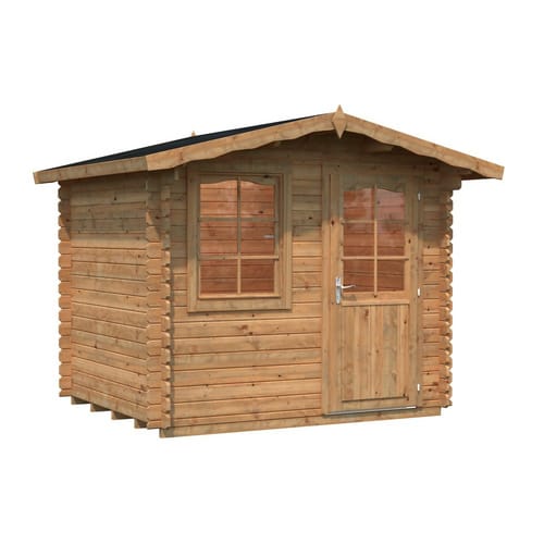 PALMAKO Blockbohlenhaus »Emma«, Holz, BxHxT: 290 x 222 x 200 cm (Außenmaße inkl. Dachüberstand) - braun
