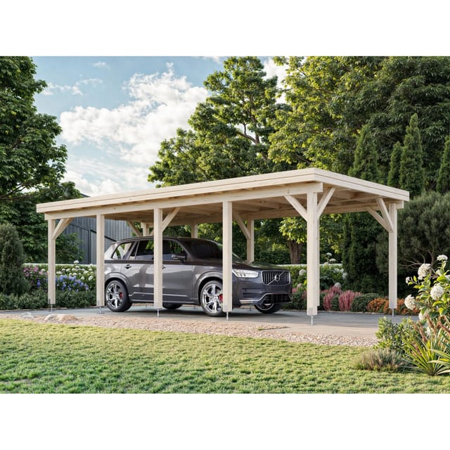 PALMAKO Einzelcarport »Karl«, Außenmaß BxT: 360 x 762 cm, grau