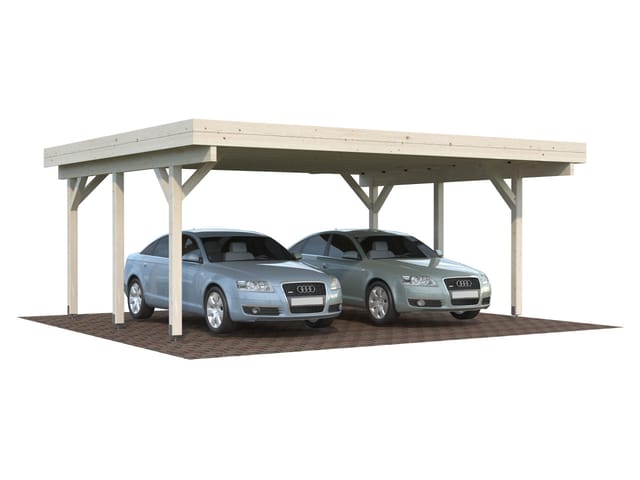 PALMAKO Doppelcarport »Karl«, Außenmaß BxT: 600 x 512 cm, natur - beige