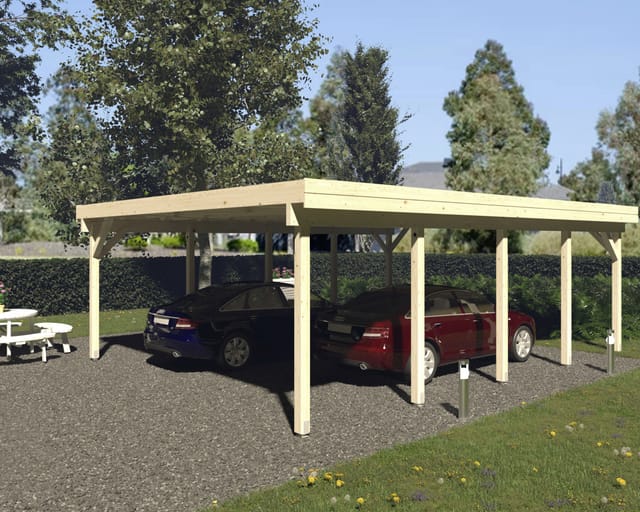 PALMAKO Doppelcarport »Karl«, Außenmaß BxT: 600 x 762 cm, natur - beige