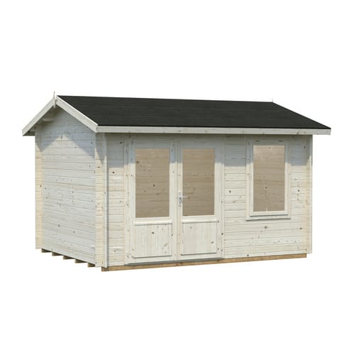 PALMAKO Blockbohlenhaus »Iris«, Holz, BxHxT: 404 x 249 x 276 cm (Außenmaße inkl. Dachüberstand) - braun