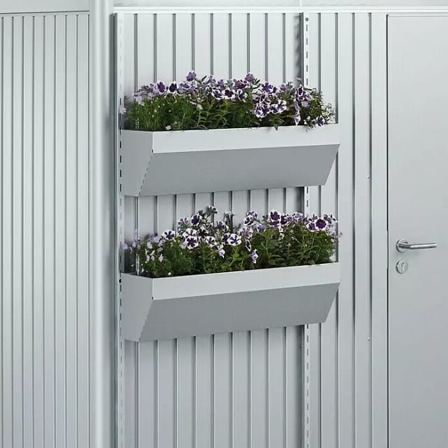 BIOHORT Blumenkasten »FloraBoard«, BxH: 82 x 188 cm, silberfarben, Stahlblech