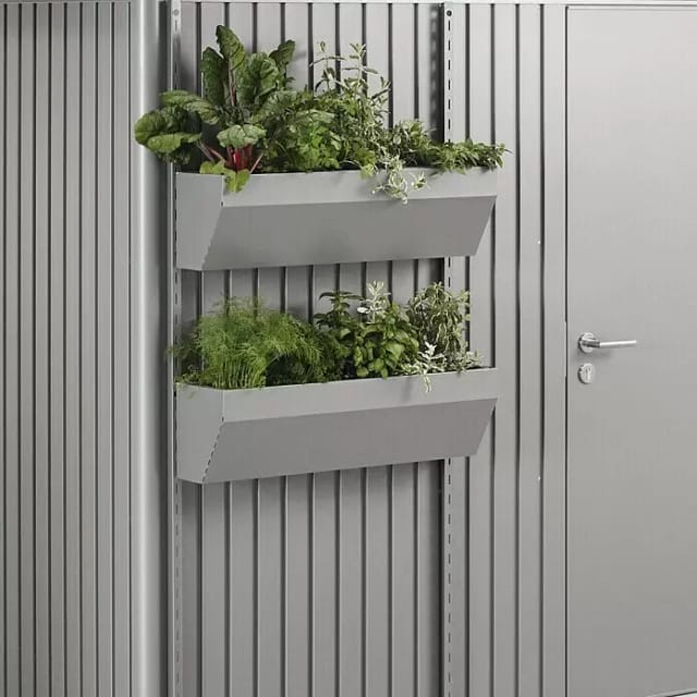 BIOHORT Blumenkasten »FloraBoard«, BxH: 82 x 188 cm, quarzgrau, Stahlblech
