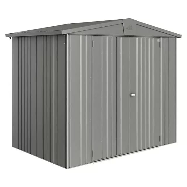 BIOHORT Gerätehaus »Europa Gr. 3«, Metall, BxHxT: 244 x 203 x 156 cm (Außenmaße inkl. Dachüberstand) - grau