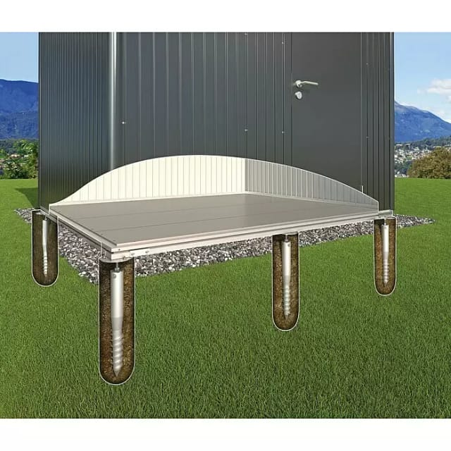 BIOHORT Fundament »SmartBase Plus«, Stahl/Aluminium, BxL: 294 x 222 cm - silberfarben