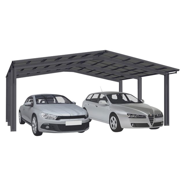 XIMAX Doppelcarport »Linea«, Typ 80, Außenmaß BxT: 545,6 x 495,4 cm, schwarz