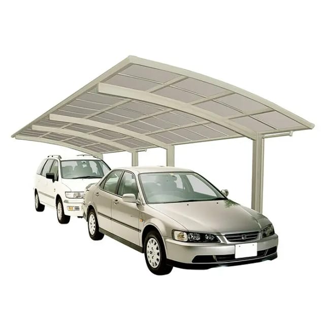 XIMAX Doppelcarport »Portoforte«, Typ 80, Außenmaß BxT: 270,4 x 982,6 cm, edelstahlfarben - silberfarben