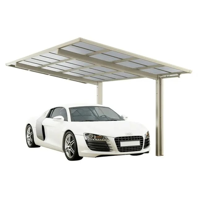 XIMAX Einzelcarport »Linea«, Typ 80, Außenmaß BxT: 272,6 x 495,4 cm, edelstahlfarben - silberfarben