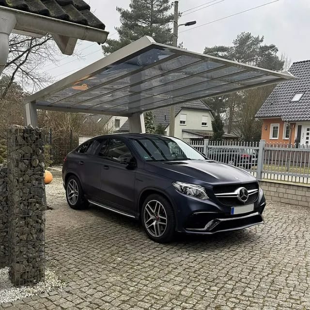 XIMAX Einzelcarport »MyPort 7«, Typ 60, Außenmaß BxT: 319 x 587,3 cm, edelstahlfarben - silberfarben