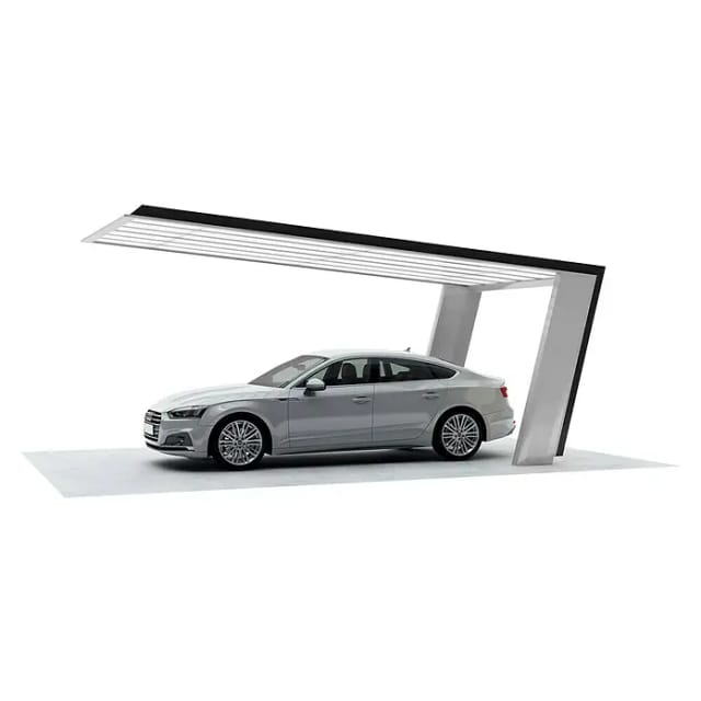XIMAX Einzelcarport »MyPort 7«, Typ 60, Außenmaß BxT: 319 x 587,3 cm, schwarz|edelstahlfarben - bunt