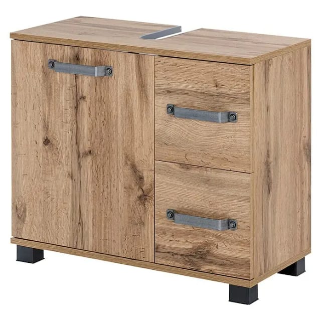 SCHILDMEYER Waschbeckenunterschrank »Milan«, BxHxT: 65 x 59 x 32 cm, Anschlagrichtung: links - braun