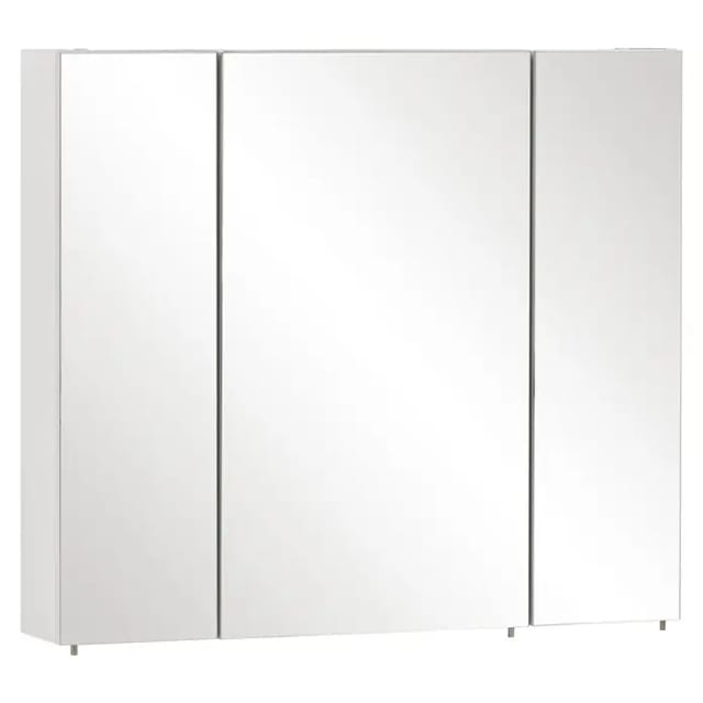 SCHILDMEYER Spiegelschrank »Basic«, BxHxT: 80 x x 16 cm, 3-türig, weiß - weiss