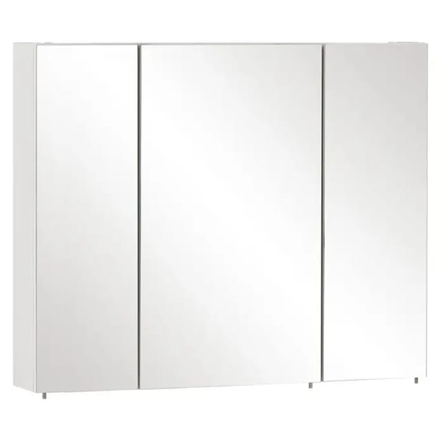 SCHILDMEYER Spiegelschrank »Basic«, BxHxT: 90 x x 16 cm, 3-türig, weiß - weiss