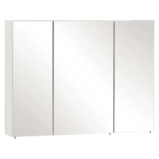 SCHILDMEYER Spiegelschrank »Basic«, BxHxT: 100 x x 16 cm, 3-türig, weiß - weiss