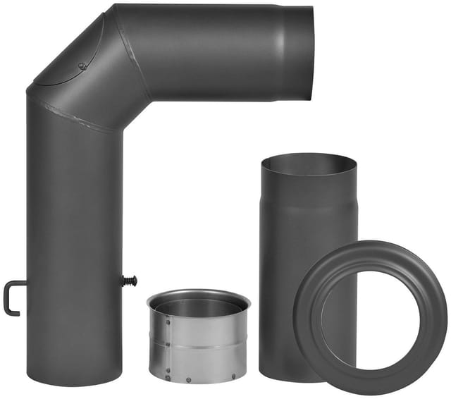 FIREFIX® Rohrbogen, Ø: 15 cm, Stärke: 2 mm, Stahl - schwarz