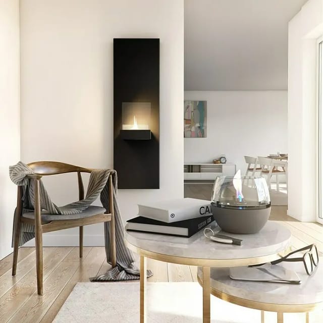 TENDERFLAME Dekokamin »Rock«, Format: 130cm x 40cm x 23.5cm (H x B x T) - grau