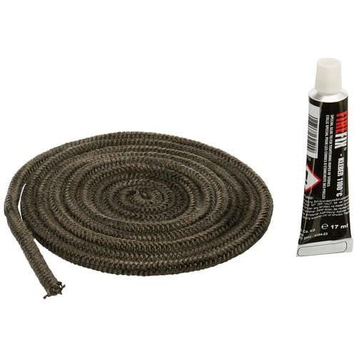 FIREFIX® Abdichtkordel, Ø 0,6 cm, Glasstrickschnüre, für: Kamin, Ofen - schwarz