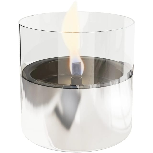 TENDERFLAME Tischfeuer »Lilly«, Format: 17cm x 10cm x 10cm (H x B x T) - silberfarben