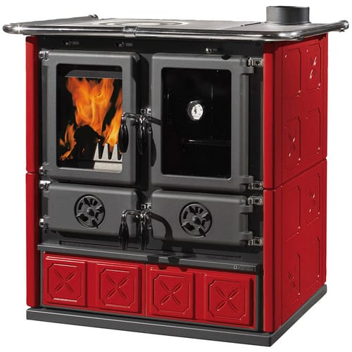 La Nordica-Extraflame® Holzherd »Rosetta«, Kacheln, 7,2 kW, Dauerbrand geeignet - rot