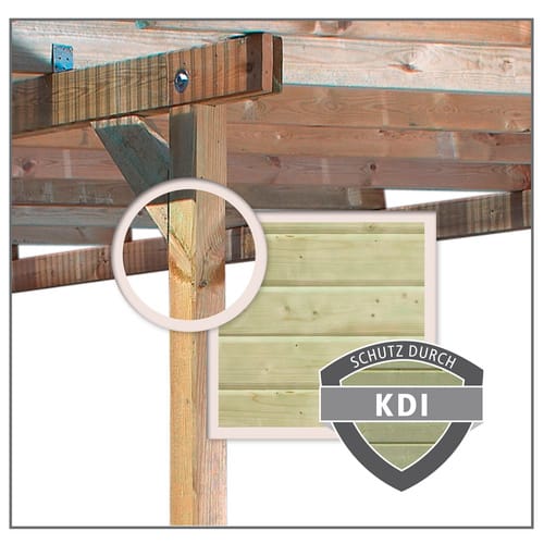 KARIBU Pavillon »Perida«, Walmdach, viereckig, BxHxT: 485 x 296 x 345 cm - braun