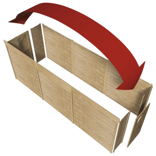 KARIBU Geräteraum, holzfarben, (BxT): 564 x 204 cm - braun