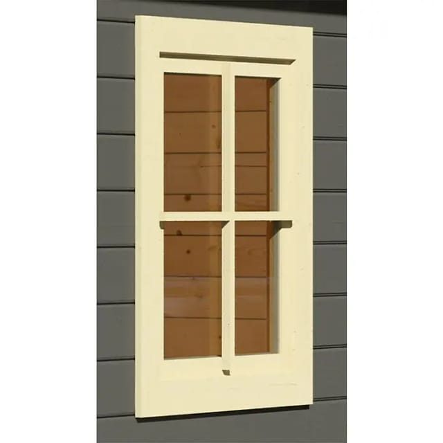KARIBU Fenster für Gartenhäuser »28 mm«, geeignet für 28 mm Holzwand, elfenbeinweiß - weiss