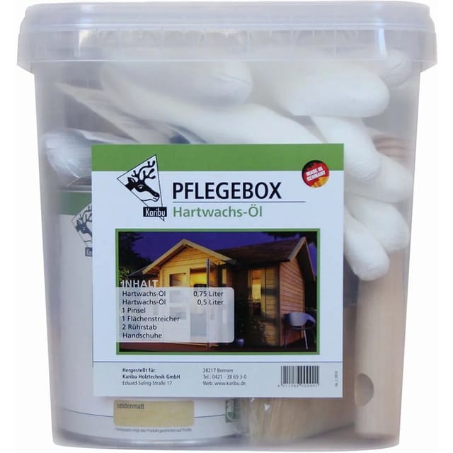 KARIBU Pflegebox für Gartenhäuser, Hartwachsoel